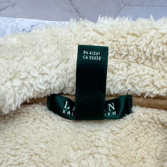 Lauren Ralph Lauren Womens Size 2X Brown Faux Suede Sherpa Lined Vest Jacket EUC - Picture 5 of 8